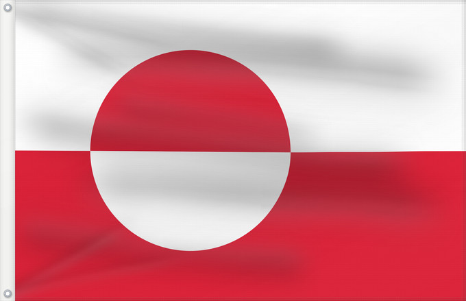 Flag, with two metal eyelets and reinforced hoist: Greenland	Groenland	Groenlandia	Grönlands	Groenlândia	Grenlandii	علم جرينلاند	Знаме на Гренландия	Grónska	Yr Ynys Las	Grønlands	Σημαία της Γροιλανδίας	Gronlando	Gröönimaa lipp	Grönlannin	Grønland	Graonlainne	Grönland	Grenlando	Grænlands	Kalaallit erfalasu
