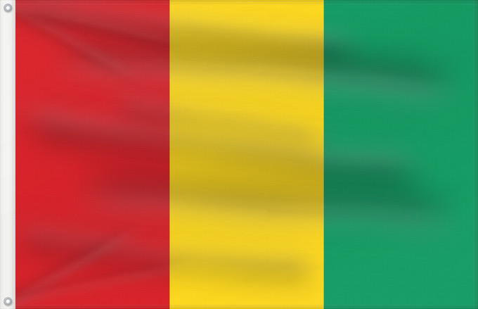 Flag, with two metal eyelets and reinforced hoist: Guinea	Guinée