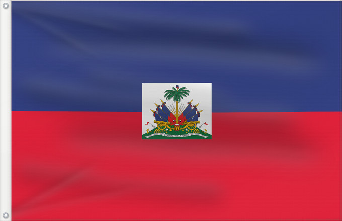 Drapeau, avec deux œillets métalliques et guindant renforcé : Haiti  civil	Haiti	Haïti	Haití