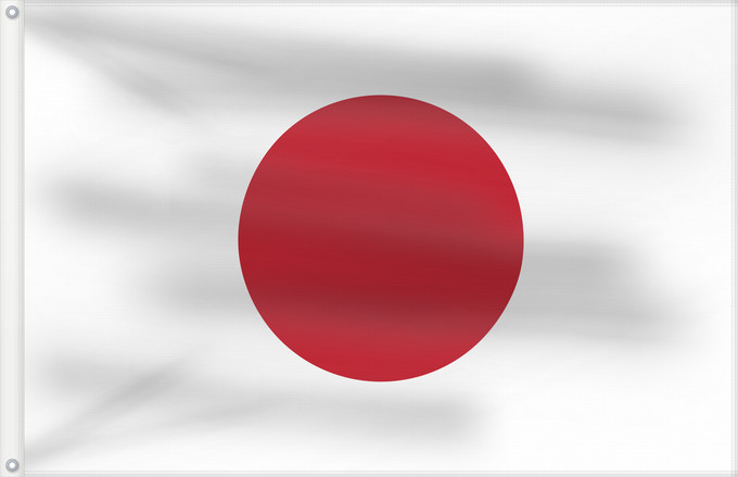Bandera, con dos ojales metálicos y lado del asta reforzado: Japan	Japon	Japón	Giappone