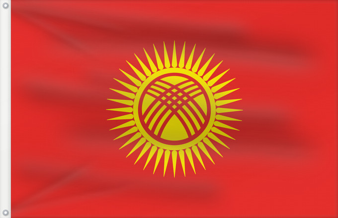 Flag, with two metal eyelets and reinforced hoist: Kyrgyzstan Kirghizistan Kirguistán Kirgisistan Kirgizië علم جمهورية قرغيزستان Qırğız Respublikasının Дзяржаўны сцяг Кыргыстану Kyrgyzstánu Kirgizio Ղրղզստանի դրոշը ყირგიზეთის დროშა Қырғыз Республикасының мемлекеттік байрағы Кыргыз Республикасынын мамлекет