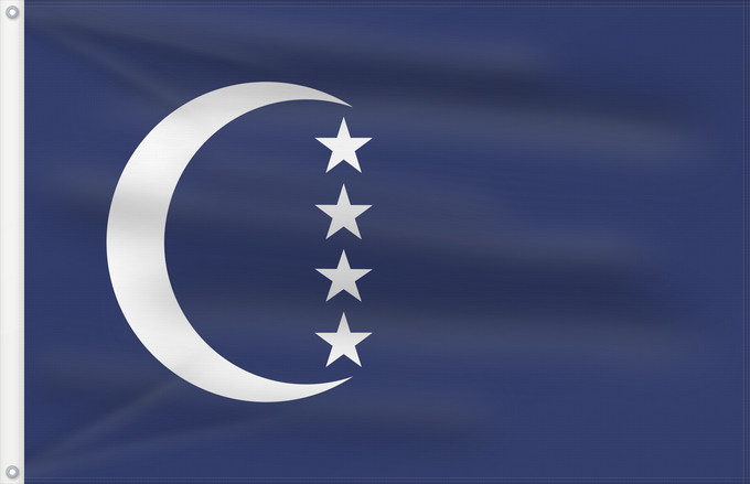 Bandera, con dos ojales metálicos y lado del asta reforzado: Grande Comore	Gran Comora
