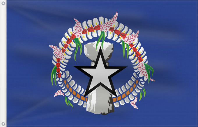 Bandera, con dos ojales metálicos y lado del asta reforzado: Northern Mariana Islands Îles Mariannes du Nord Islas Marianas del Norte Nördliche Marianen Isole Mariana del Nord