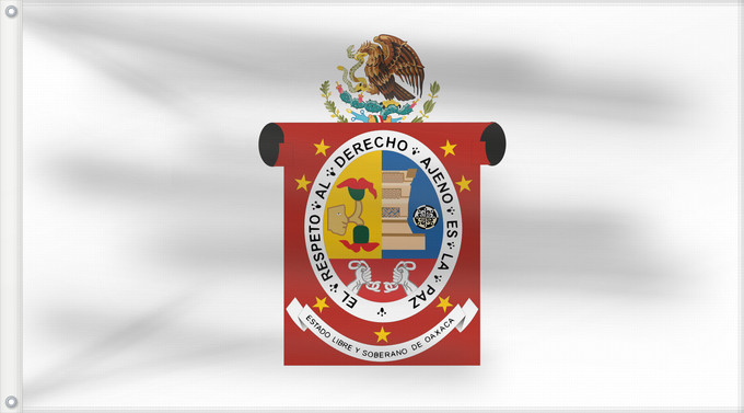Flag, with two metal eyelets and reinforced hoist: Oaxaca State flag of Oaxaca Oaxaca
