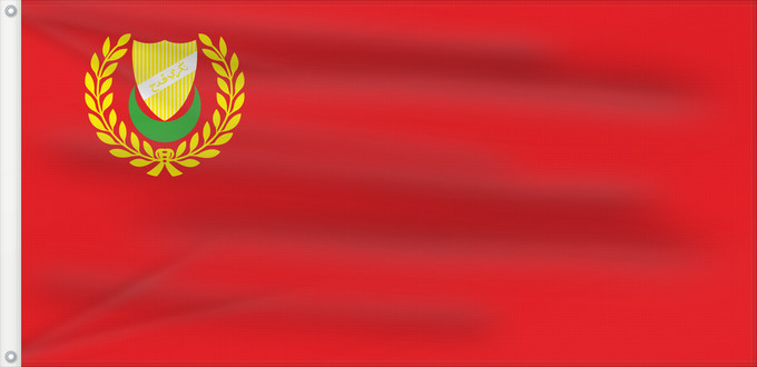 Flag, with two metal eyelets and reinforced hoist: Kedah	Malaysian state of Kedah.   version	Kedah 