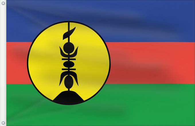 Bandera, con dos ojales metálicos y lado del asta reforzado: FLNKS	Kanak and Socialist National Liberation Front political party	Front de libération nationale kanak et socialiste	Colores Pantone http //www	Neukaledonien	Nuova Caledonia	Front d Alliberament Nacional Canac Socialista