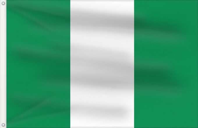 Bandera, con dos ojales metálicos y lado del asta reforzado: Nigeria	Nigéria	علم نيجيريا	Niĝerio	Okoloto nke Naigeria	Nijeri	Nigerije	Државна застава Нигерије	Àsìá ilẹ́ Naijiria