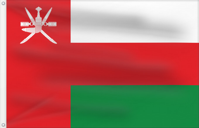 Drapeau, avec deux œillets métalliques et guindant renforcé : Oman Omán