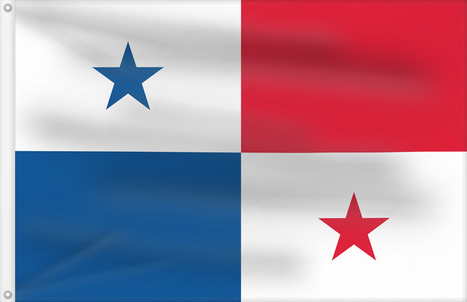 Bandera, con dos ojales metálicos y lado del asta reforzado: Panama	Panamá	Panamy	علم پَنما	Paname	Da Panamas	Panamo	Флаг Панамы