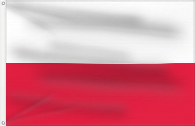 Flag, with two metal eyelets and reinforced hoist: Poland Pologne Polonia Polen