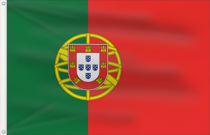 Flagge, mit zwei Metallösen und verstärktem Besatzband: Portugal	Portugals	Portogallo	A bandeira nacional de Portugal	Portugalii	علم البرتغال	Сцяг Партугаліі	Banniel broadel Portugal	Portugala	პორტუგალიის დროშა	Прапор Португалії