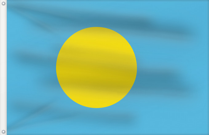 Bandera, con dos ojales metálicos y lado del asta reforzado: Palau	Palau, made by User Gabbe	 Palaos	Palaos	パラオの国旗	Palaua	​帕勞國旗