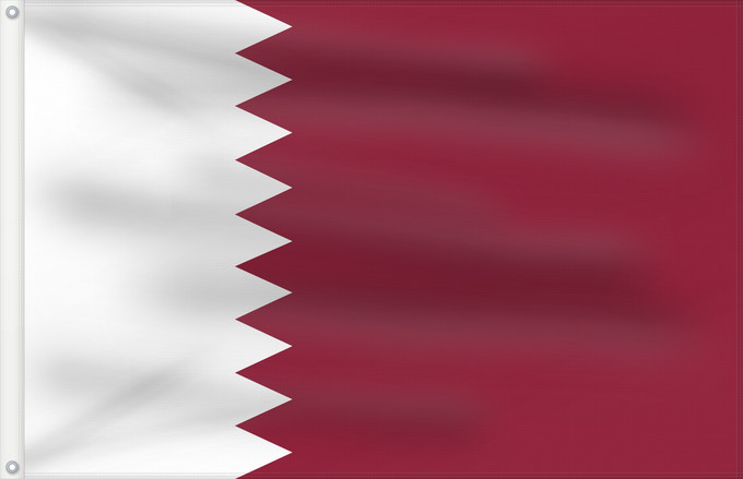 Bandera, con dos ojales metálicos y lado del asta reforzado: Qatar	Katar	علم قطر	Kataru	Qatarin	Флаг Катара	Katarja	Qatars	Lá cờ Quốc kỳ Qatar