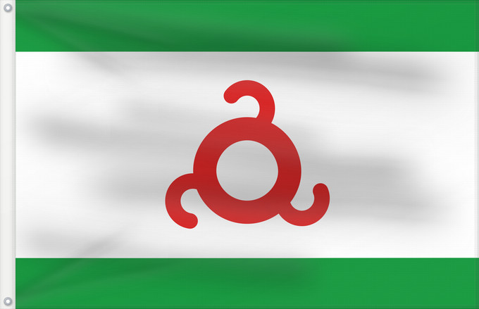 Drapeau, avec deux œillets métalliques et guindant renforcé : Ingushetia Republic of Ingushetia Inguschetien Inguscezia Флаг Ингушетии
