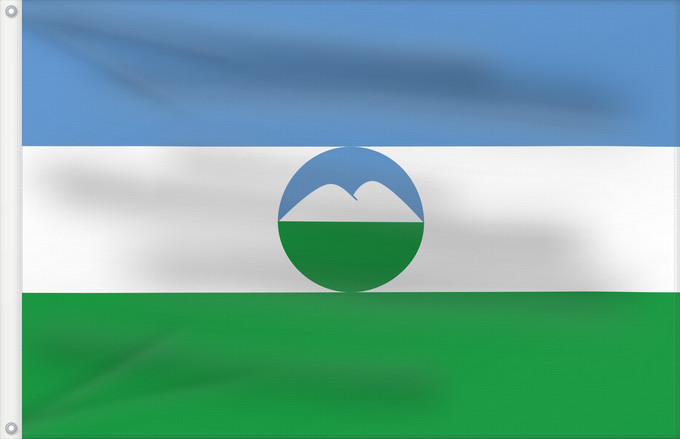 Drapeau, avec deux œillets métalliques et guindant renforcé : Kabardino-Balkaria Kabardino-Balkar Republic Kabardino-Balkarie Kabardino-Balkarien Kabardino-Balkaria, Russia