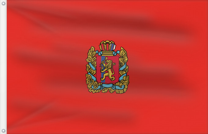 Drapeau, avec deux œillets métalliques et guindant renforcé : Krasnoyarsk Krai	Krasnoyarsk Krai 	Kraï de Krasnoïarsk	Krai de Krasnoyarsk	Krasnoyarsk Kray	флаг Красноярского края