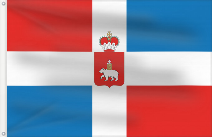 Drapeau, avec deux œillets métalliques et guindant renforcé : Perm Krai	Perm Krai 	Kraï de Perm	Krai de Perm	Perm krai
