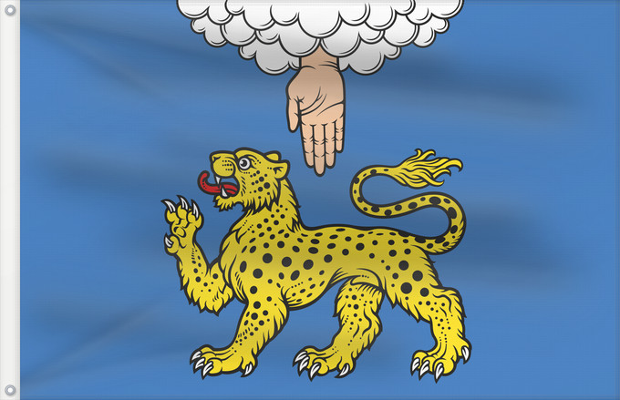 Drapeau, avec deux œillets métalliques et guindant renforcé : Pskov  Pskov oblast	Pskov with 2010, Pskov Region, Russia	Oblast de Pskov	Óblast de Pskov	Oblast Pskow	Pskov Oblast	Флаг города Псков с 2010 года