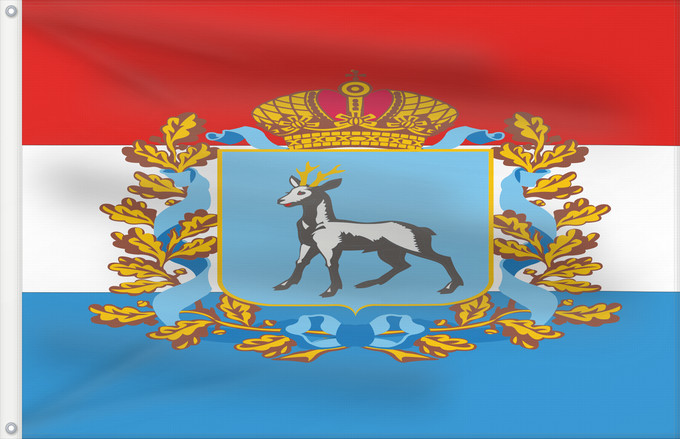 Drapeau, avec deux œillets métalliques et guindant renforcé : Samara Oblast oblast de Samara Óblast de Samara Oblast Samara