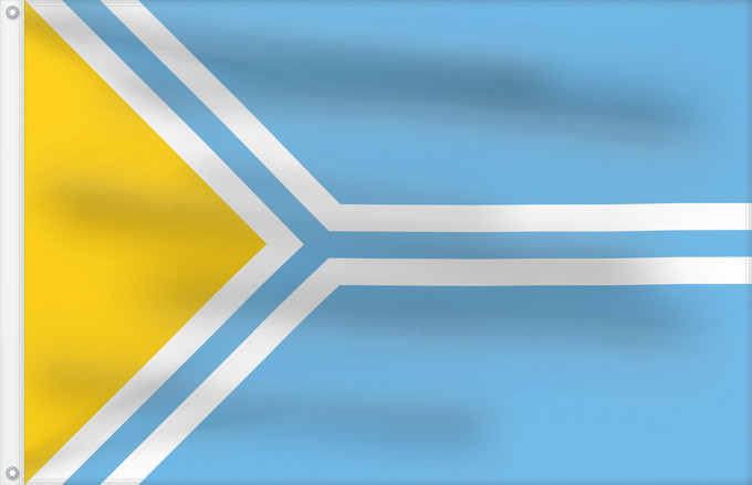 Drapeau, avec deux œillets métalliques et guindant renforcé : Tuva Tyva Republic Touva ou République de Touva Tuvá Tyva Парчами Тува