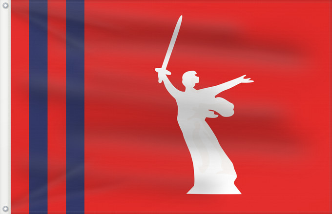 Drapeau, avec deux œillets métalliques et guindant renforcé : Volgograd Oblast	Volgograd Oblast 	Oblast de Volgograd	Óblast de Volgogrado	Oblast Wolgograd