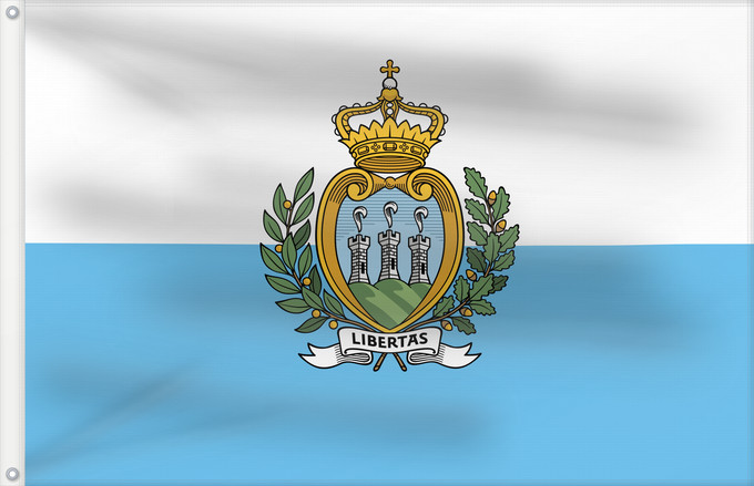 Flag, with two metal eyelets and reinforced hoist: San Marino  civil	San Marino	Saint-Marin