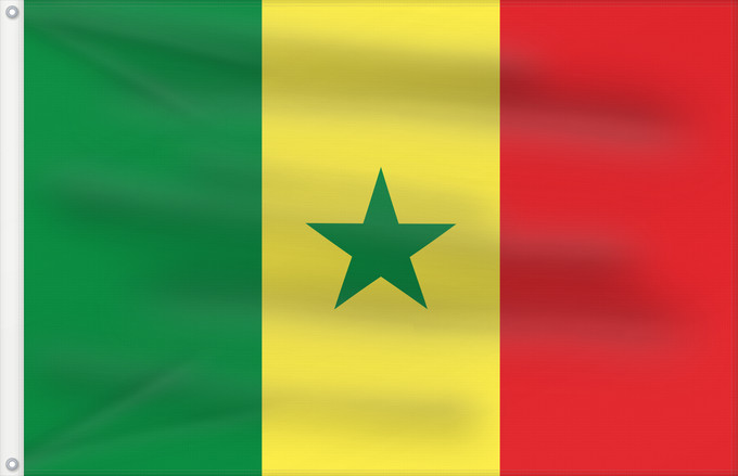 Drapeau, avec deux œillets métalliques et guindant renforcé : Senegal Sénégal Senegalo پرچم سنگال Senegala