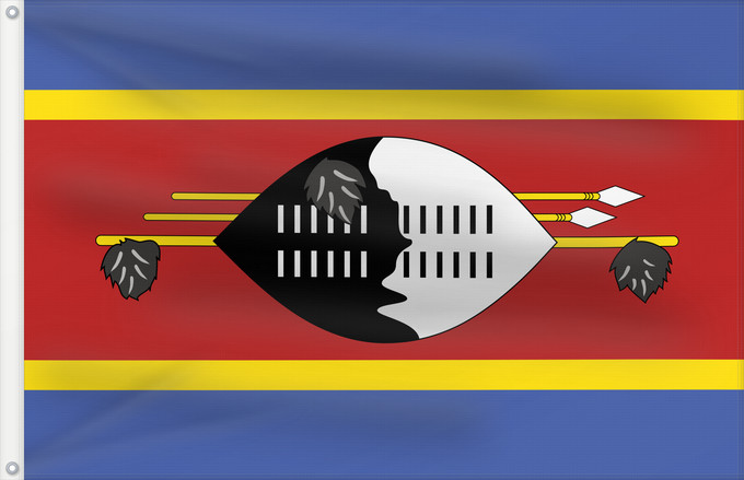 Drapeau, avec deux œillets métalliques et guindant renforcé : Eswatini	Swaziland	Suazilandia	Swasiland	Essuatíni	Eswatinis fana	Eswatini  Svazilando	Umjeka weSwatini	Swazilands
