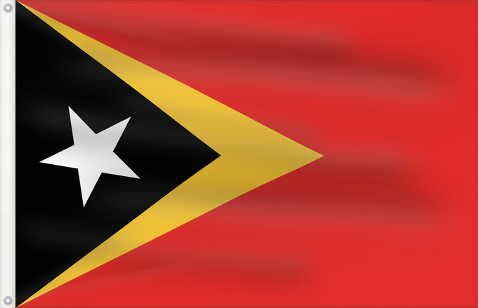 Drapeau, avec deux œillets métalliques et guindant renforcé : East Timor	Timor-Leste  East Timor	Timor oriental	Timor Oriental	Osttimor	Timor Est	Timor-Leste  Oost-Timor	Timor-Leste	علم تيمور الشرقية	তিমুর লেস্তের জাতীয় পতাকা	Timor Leste	Флаг Восточного Тимора	Östtimors	Timór Lorosa e nian