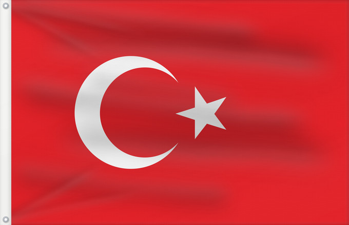 Flag, with two metal eyelets and reinforced hoist: Turkey	National Flag of Turkey	Turquie	Turquía	Türkische	Turchia	Turkije	Turquia	علم تركيا	Türk	Сцяг Турцыі	Национално знаме на Турция	Turske	Turecká Vlajka	Desmala Tırkiya	Σημαία της Τουρκίας	Turkio	پرچم ترکیه	Turkin	Τὸ τῆς Τουρκίας σημεῖον	Republike Tur