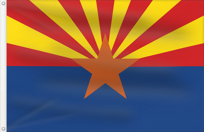Bandera, con dos ojales metálicos y lado del asta reforzado: Arizona	ᎡᏩᏐᎾ ᎦᏓᏘ
