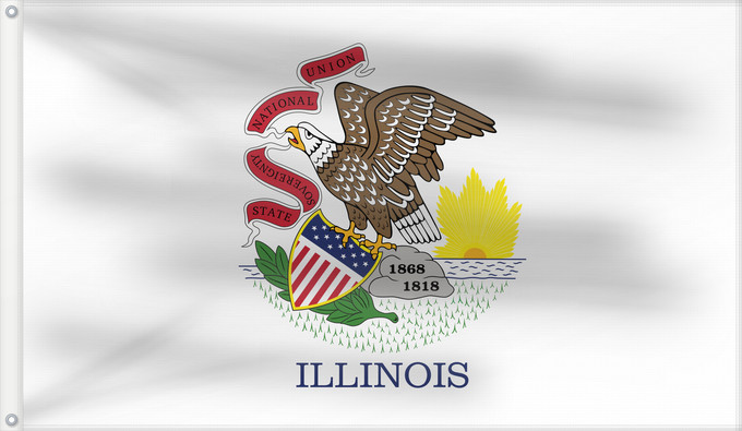 Flag, with two metal eyelets and reinforced hoist: Illinois