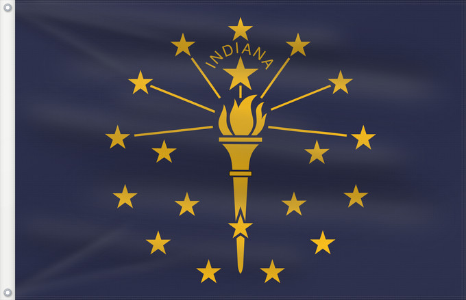 Bandera, con dos ojales metálicos y lado del asta reforzado: Indiana