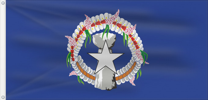 Bandera, con dos ojales metálicos y lado del asta reforzado: Northern Mariana Islands