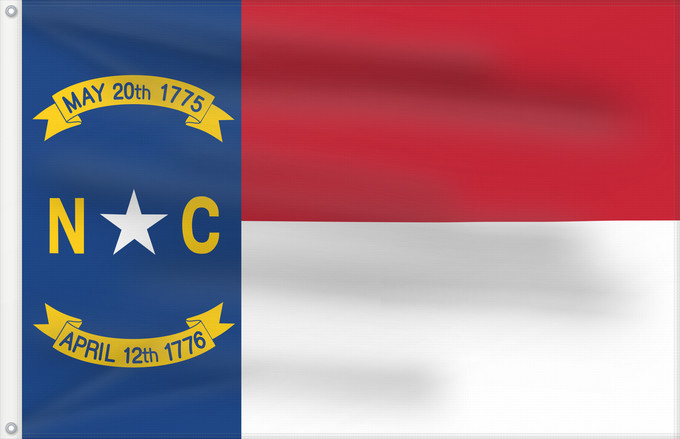 Flag, with two metal eyelets and reinforced hoist: North Carolina	North Carolina (	Caroline du Nord	Carolina del Norte	Carolina del Nord