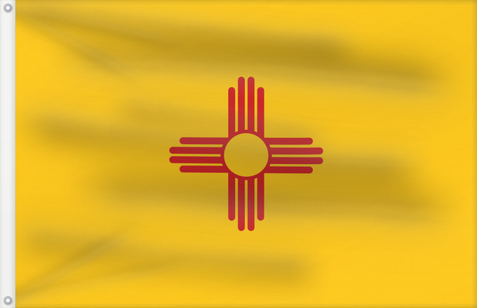 Flagge, mit zwei Metallösen und verstärktem Besatzband: New Mexico	Nouveau-Mexique	Nuevo México	Nuovo Messico