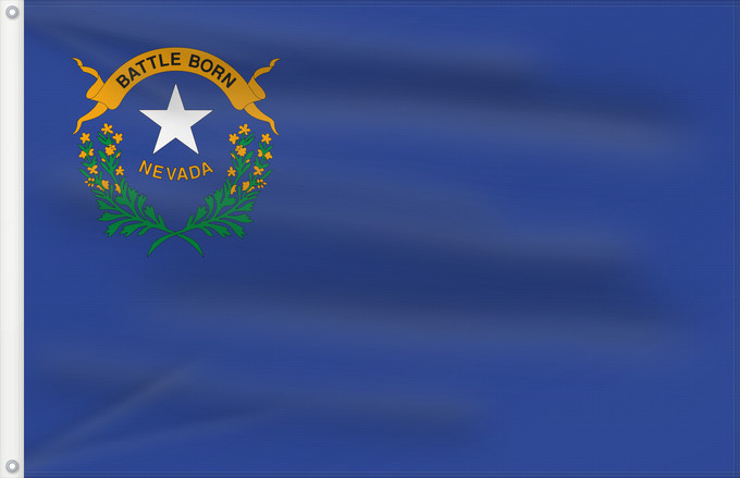 Bandera, con dos ojales metálicos y lado del asta reforzado: Nevada State of Nevada ᏁᏩᏓ ᎦᏓᏘ Ka hae Newaka Nivatae Náʼaazhoozh Hahoodzo bidah naatʼaʼí Флаг Невады Američke savezne države Nevade