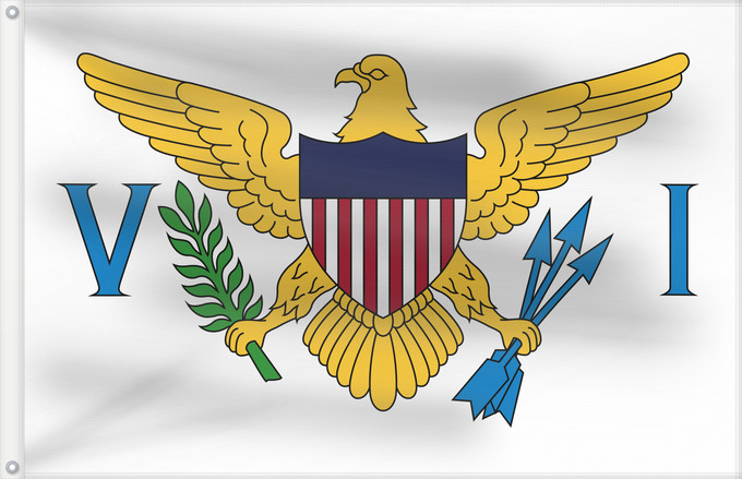 Bandiera, con due occhielli metallici e lato dell'asta rinforzato: Virgin Islands, U.S.