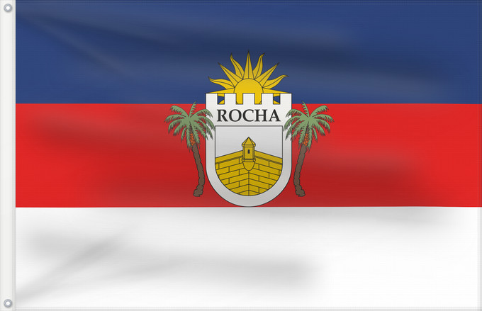 Drapeau, avec deux œillets métalliques et guindant renforcé : Rocha Department	Rocha 	Departamento de Rocha, Uruguay	Rocha
