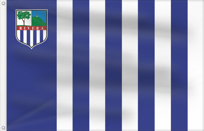 Bandera, con dos ojales metálicos y lado del asta reforzado: Rivera Department	Rivera