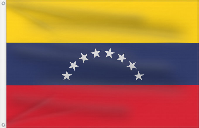Bandera, con dos ojales metálicos y lado del asta reforzado: Venezuela	Civil du Venezuela	Venezuela - bandera Civil y de la Marina Mercante de Venezuela	Benezuela	Winïxwila wiphala	Veneçuela	Venezuelská vlajka	Venezuelo	Venezuelako bandera	Poyvi Venesuéla	Winisuyla unanchan	Флаг Венесуэлы	Venezuele	Türkçe Venezuela