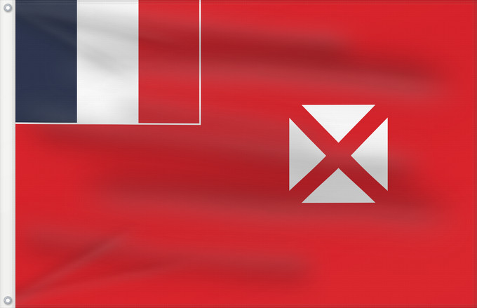 Bandera, con dos ojales metálicos y lado del asta reforzado: Wallis and Futuna	Wallis-et-Futuna	Wallis y Futuna	Wallis und Futuna	Wallis e Futuna