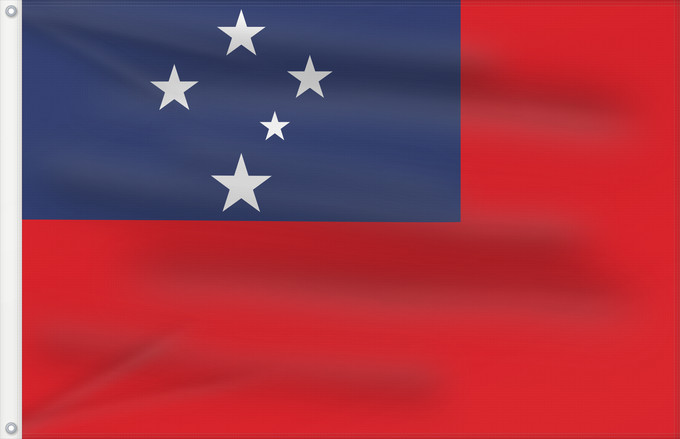 Drapeau, avec deux œillets métalliques et guindant renforcé : Samoa Pīwari o Hāmoa Samoe Fu‘a o Sāmoa
