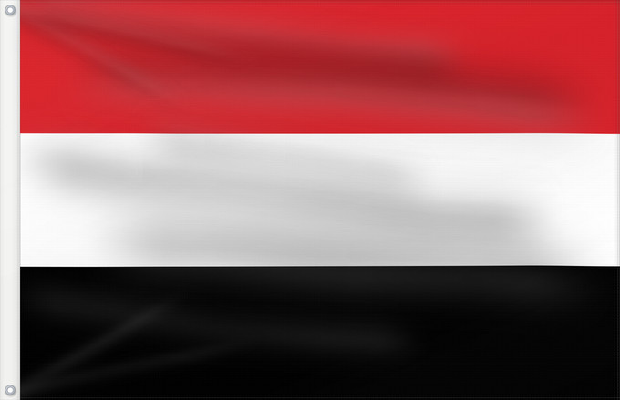 Flag, with two metal eyelets and reinforced hoist: Yemen	Yémen	Yemen. Proporciones 2 3	Jemen	ﻋﻠﻢ الجمهورية ﺍﻟﻴﻤنية	Jemeno	Флаг Йемена	Jemna