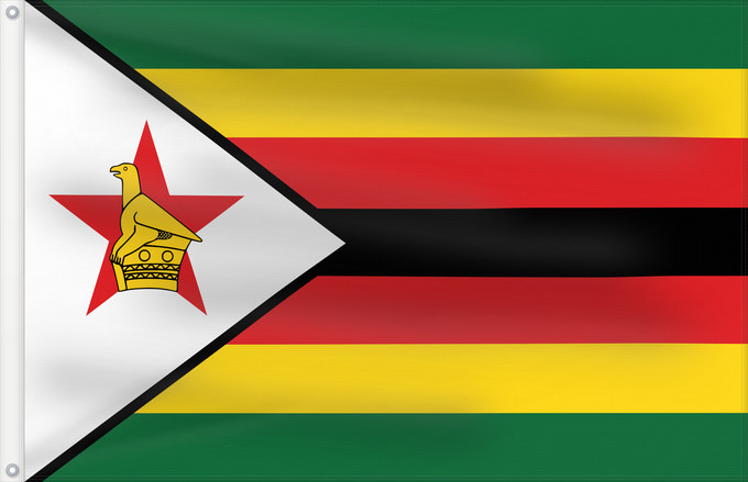 Flag, with two metal eyelets and reinforced hoist: Zimbabwe Zimbabue Simbabwe Zimbawe Zimbabwes Zimbabvo Mbendera ya Zimbabwe Zimbabveja Mureza weZimbabwe Folaga ye Zimbabwe Folaga la Zimbabwe Folaga la Zimbagwe
