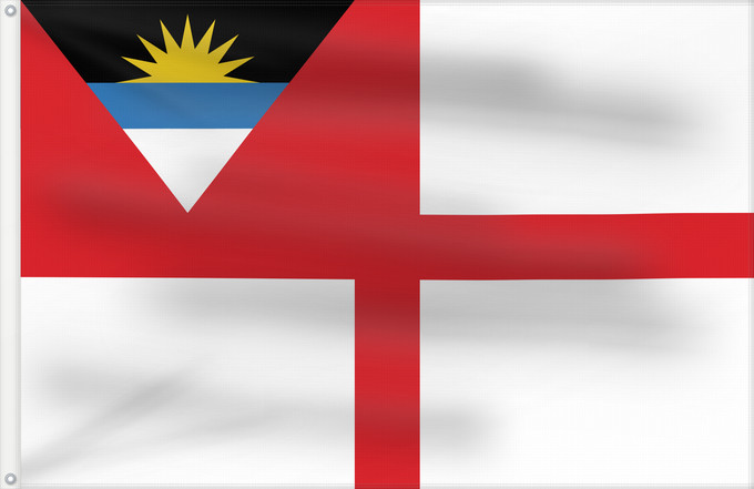Bandera, con dos ojales metálicos y lado del asta reforzado: Coastguard Ensign of Antigua and Barbuda