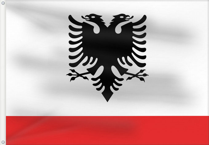 Bandera, con dos ojales metálicos y lado del asta reforzado: Naval Ensign of Albania