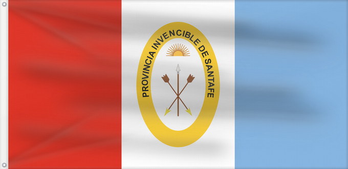 Drapeau, avec deux œillets métalliques et guindant renforcé : Provincia de Santa Fe Santa Fe province, Argentina province de Santa Fe Provincia de Santa Fe, Argentina Santa Fe (Provinz) Provincia di Santa Fe