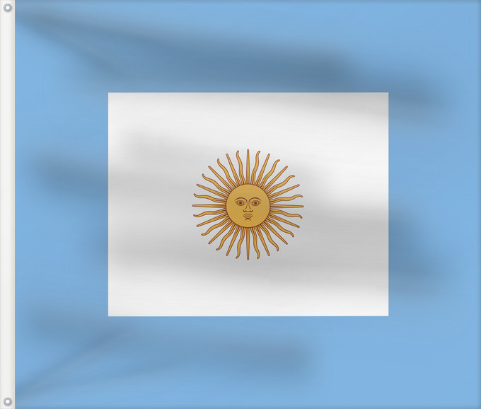 Drapeau, avec deux œillets métalliques et guindant renforcé : Naval Jack of Argentina