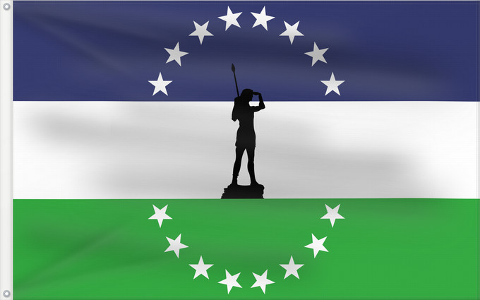 Flagge, mit zwei Metallösen und verstärktem Besatzband: Rio negro no oficial	Rio Negro (unofficial)	Río Negro (non officiel)	Río Negro (no oficial)	Rio Negro (inoffiziell)	Río Negro (non ufficiale)	Usada extraoficialmente en la provincia de rio negro